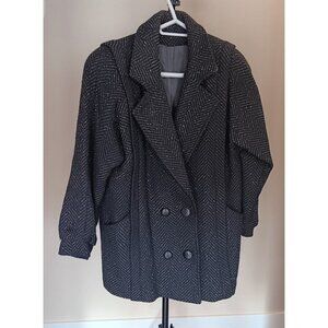 Vintage Wool Coat 5/6 Women Collection Elegante Thunder Bay Made In Romania Gray